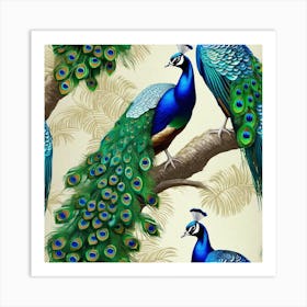 Peacocks Art Print