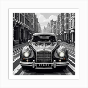 Classic Car On The Street Art Print