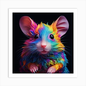 Rainbow Mouse Art Print