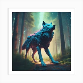 Wolf In The Woods 47 Art Print