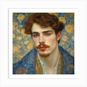 Young Man With A Moustache Art Print
