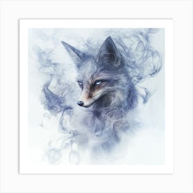 Fox In Smoke Art Print