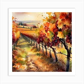 Autumn Vineyards 3 Art Print