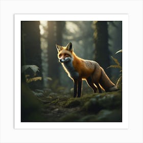 Fox In The Forest 76 Art Print