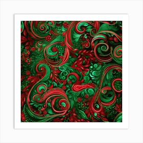 Christmas Swirls Art Print