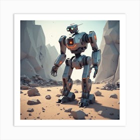 Robot In The Desert 6 Art Print