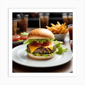 Hamburger And Fries 9 Art Print