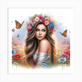 Butterfly Girl 3 Art Print