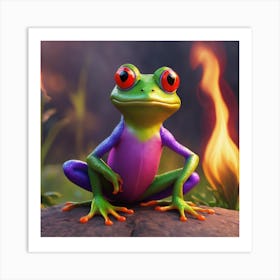 Frog With Fire Art Print