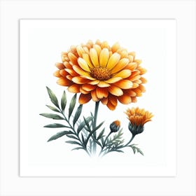 Flower of African marigold 2 Art Print