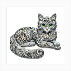 Cat With Green Eyes 3 Art Print