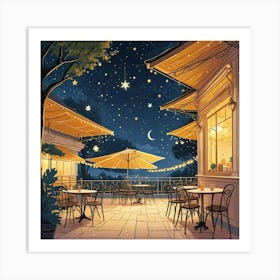 Cafe Terrace At Night (6) Art Print