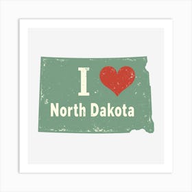 I Love North Dakota Art Print