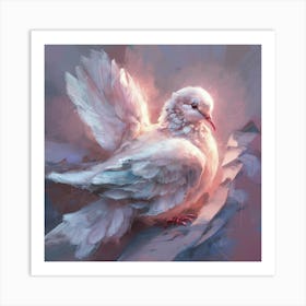 Abstract Painting Of Luminescent Dove 3 Art Print
