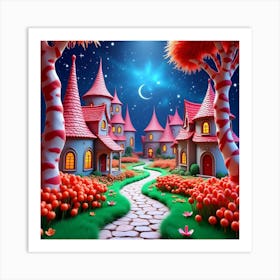 Fairytale Village Art Print