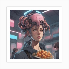 Cyberpunk Girl Art Print