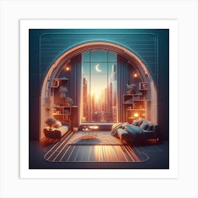 Futuristic Living Room Art Print