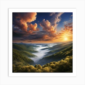 Sunrise In The Mountains 57 Art Print