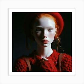 Doll In Red Art Print