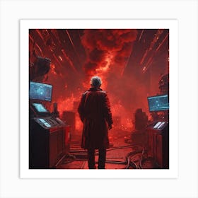 Man In Red Coat Art Print