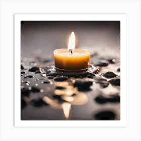 Candle On Water Art Print