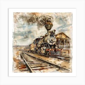 Vintage Steam Train 10 Art Print