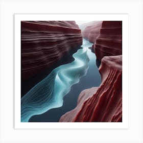 River In A Canyon Art Print