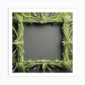 Frame Of Green Leaves Art Print