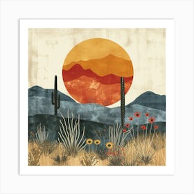 Sunset In The Desert Canvas Print Art Print