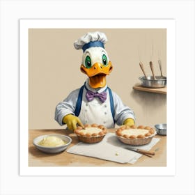 Donald Duck Chef Art Print