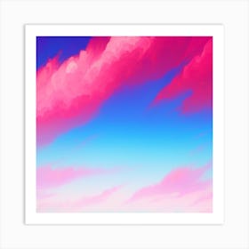 Pink And Blue Sky Art Print