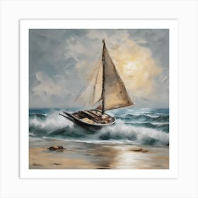 Sailboat On The Sea Art Print