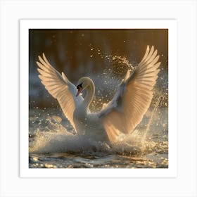 Swan In Flight 2 Art Print