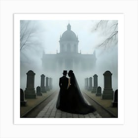 Ghostly Bride And Groom Art Print