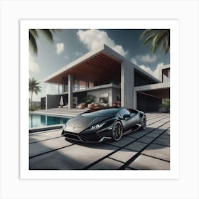 Lamborghini Huracan black Art Print