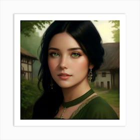 Raven Haired Beauty Art Print