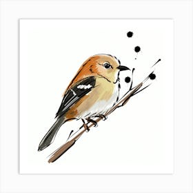 Bird On A Branch 8 Art Print