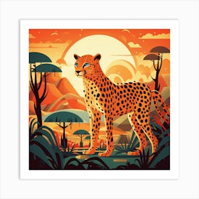 Cheetah In The Desert Art Print