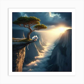 Mouse On Cliff 1 Art Print