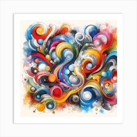 Abstract Colorful Swirls Art Print