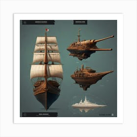 Default Create Unique Design Of Ship 1 Art Print