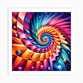 Abstract Colorful Spiral Design Art Print