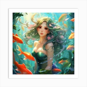 Anime Art, Mermaid 1 Art Print