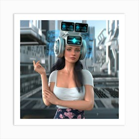 Futuristic Woman Art Print