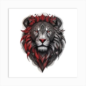 Red Tiger Tattoo Art Print