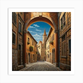 Cobblestone Alley Art Print