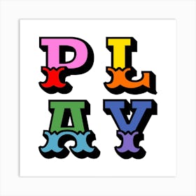 Play Kids Playroom Colourful Art Print
