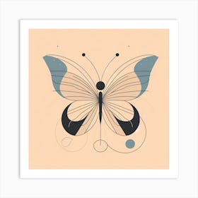 Boho Minimalist Butterfly III Art Print