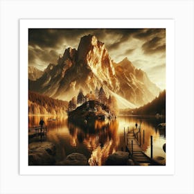 Lake In The Mountains 50 Art Print