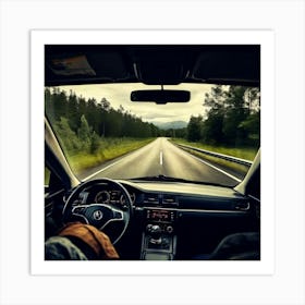 Driving On The Road Art Print